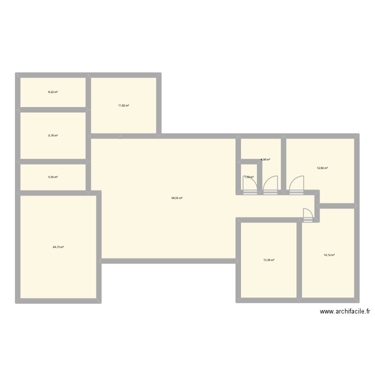 plan1. Plan de 11 pièces et 162 m2