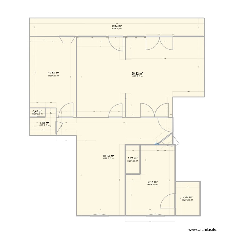 audrey 5. Plan de 9 pièces et 84 m2