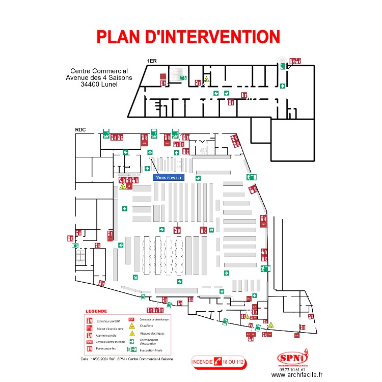 Intermarché évac étage . Plan de 2 pièces et 116 m2