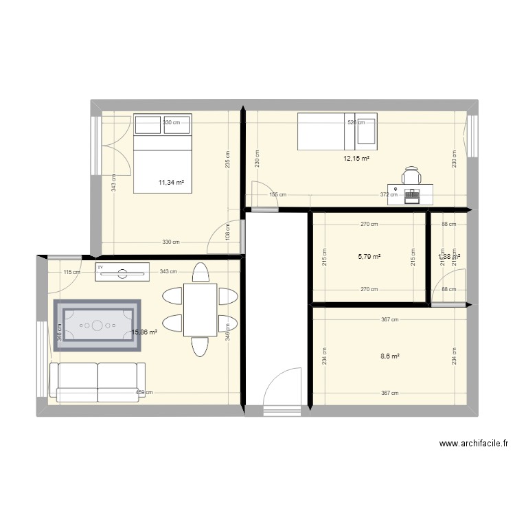 Salon Yohan. Plan de 0 pièce et 0 m2