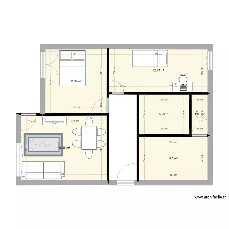 Salon Yohan. Plan de 