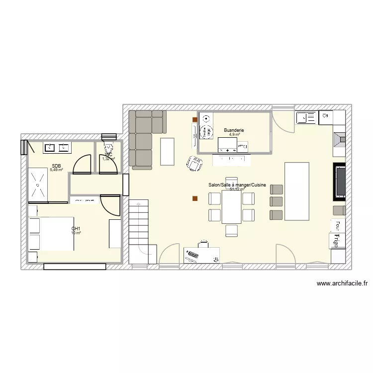Maison Ferrière Agencement N°2. Plan de 6 et 99 m² Maison Ferrière Agencement N°2. Plan de 6 et 99 m²