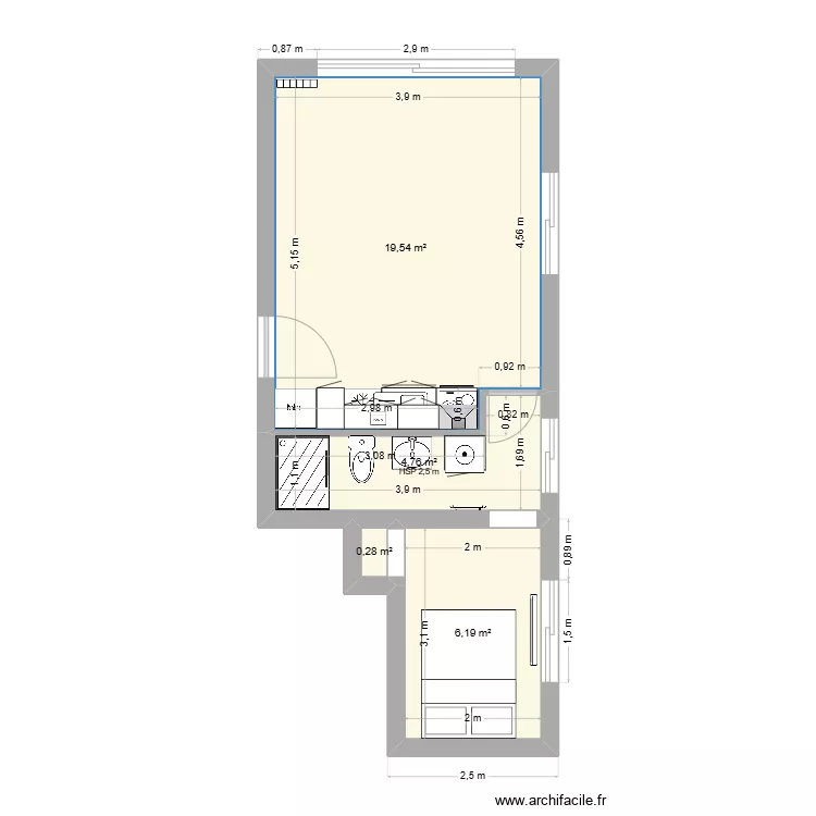 Plan Le Bourjaillet projet 2. Plan de 