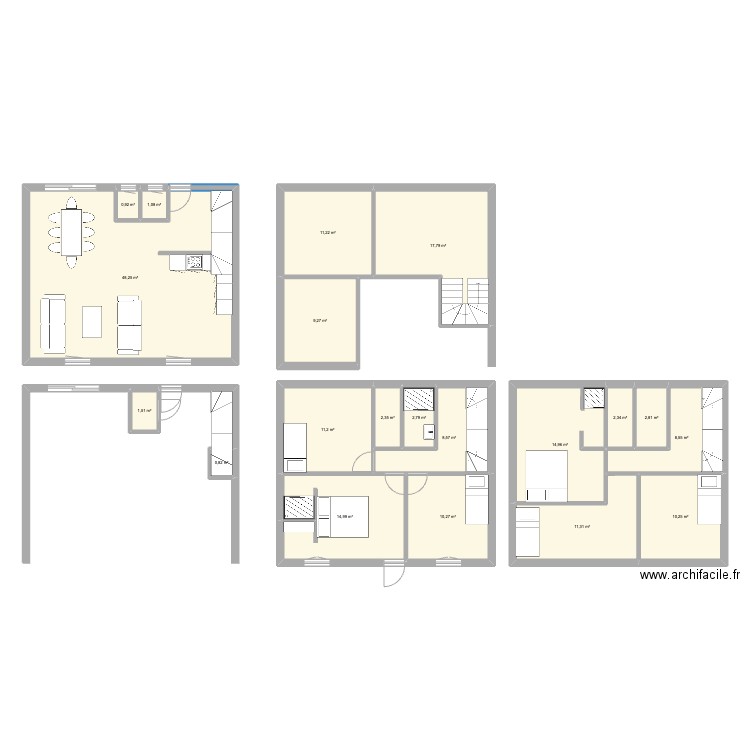 Pornichet 2. Plan de 20 pièces et 191 m2