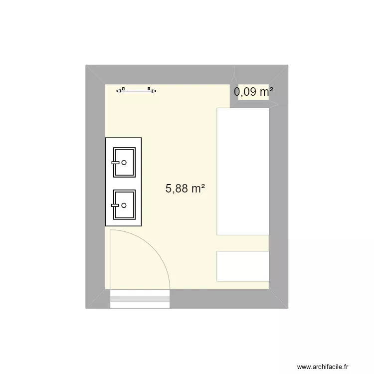 salle de bain. Plan de 