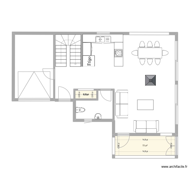 Chalet rénové s-s. Plan de 0 pièce et 0 m2