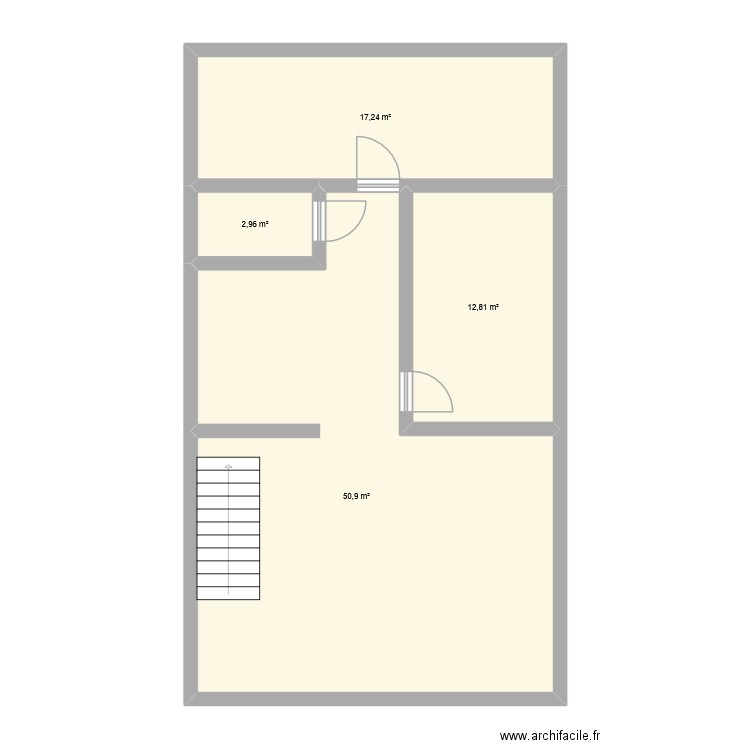R+2 Souppes. Plan de 4 pièces et 84 m2