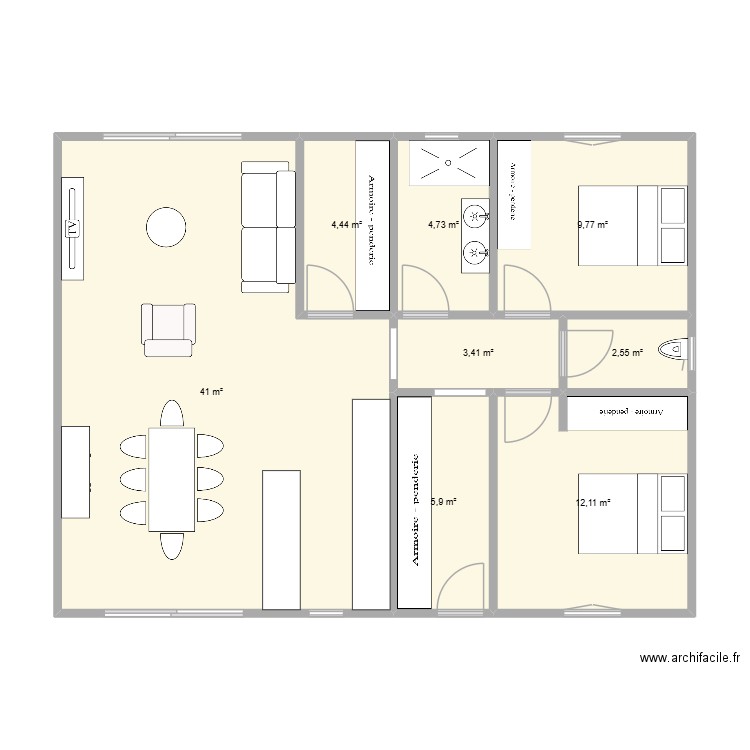 tradimat. Plan de 8 pièces et 84 m2