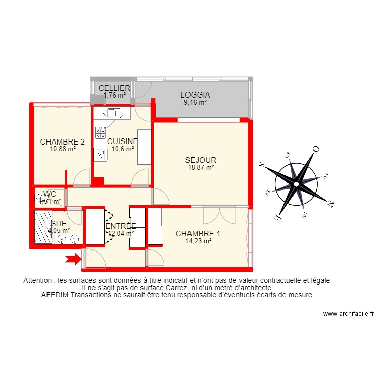 BI 21060 - . Plan de 14 pièces et 119 m2