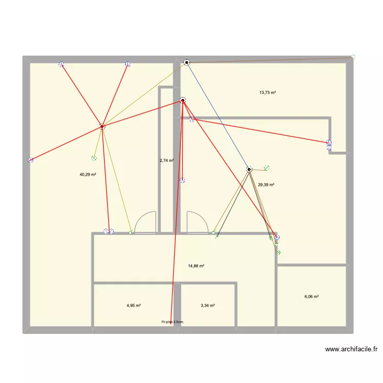 etage. Plan de 8 pièces et 115 m² etage. Plan de 8 pièces et 115 m²