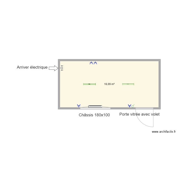 Plan pour Meganne Dejan. Plan de 1 pièce et 16 m2