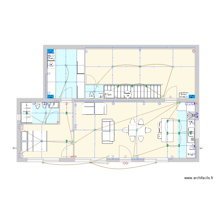 GARAVAN - Electricité v1.3. Plan de 16 pièces et 197 m2