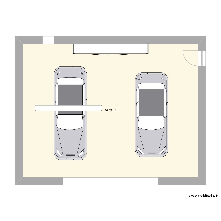 Garage jardin. Plan de 1 pièce et 65 m2