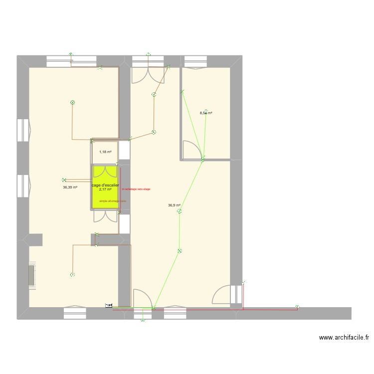 TB V1 ECL. Plan de 5 pièces et 85 m2