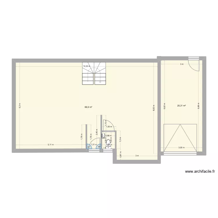 MAISON 2. Plan de 2  et 87 m²