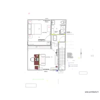 Sol 2: Salon separation variante + Chambre + SDB