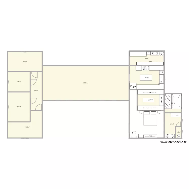 maison contenaire. Plan de 12  et 150 m²