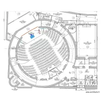 Plan PK avec sc&egrave;ne  1 table et pupitre