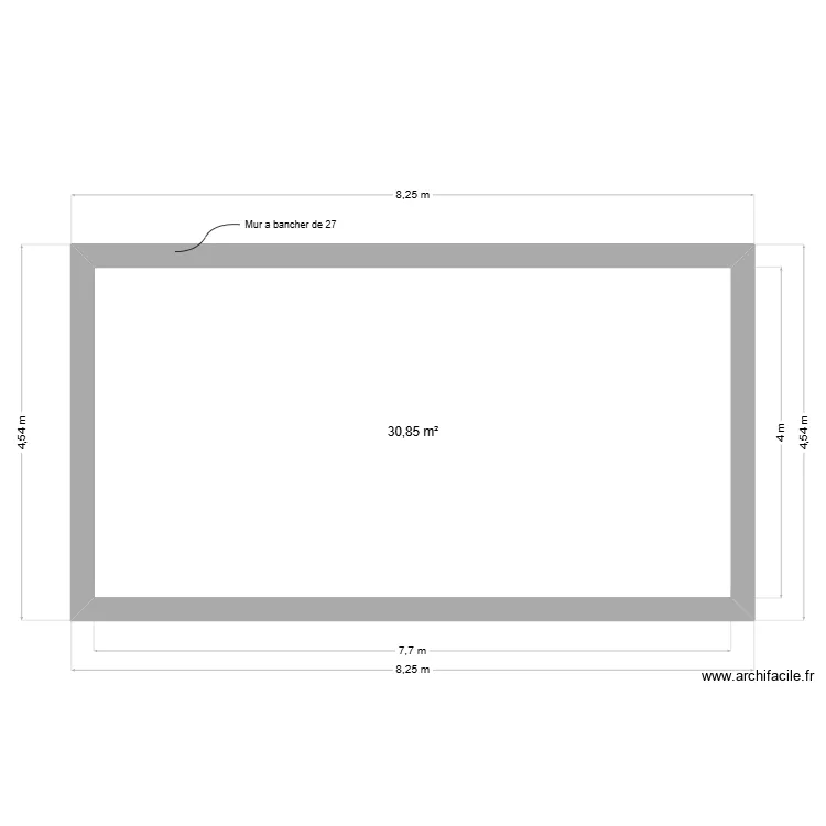 Plan piscine / coque. Plan de 1  et 31 m²