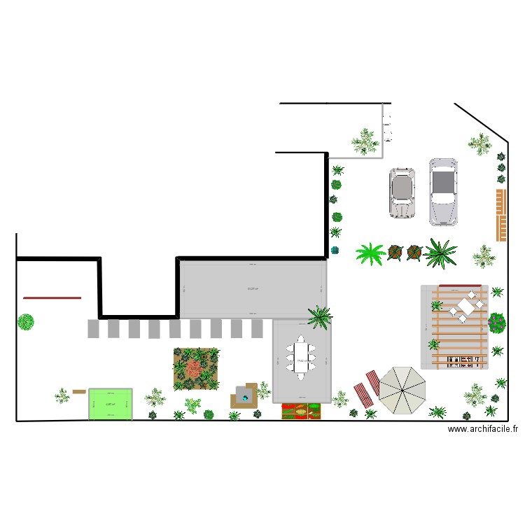 amenagement jardin plan initial. Plan de 5 pièces et 79 m2