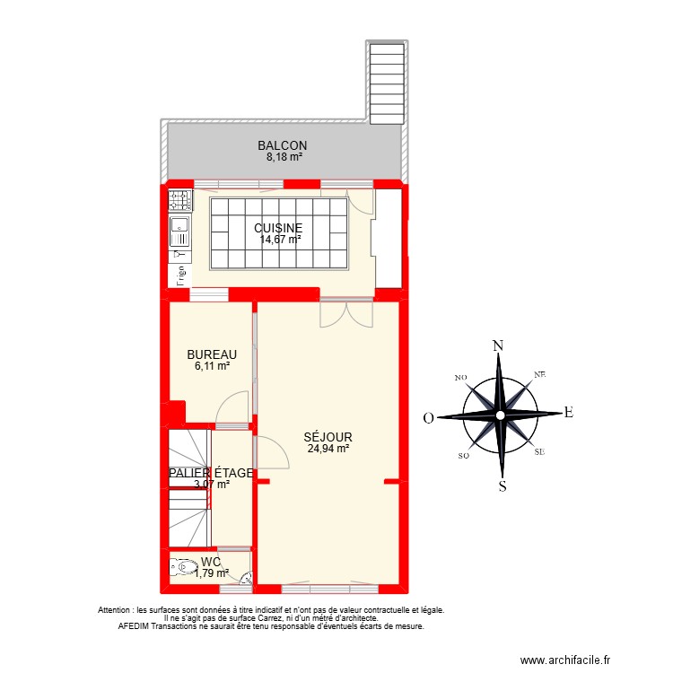 BI 24766 - . Plan de 32 pièces et 190 m2