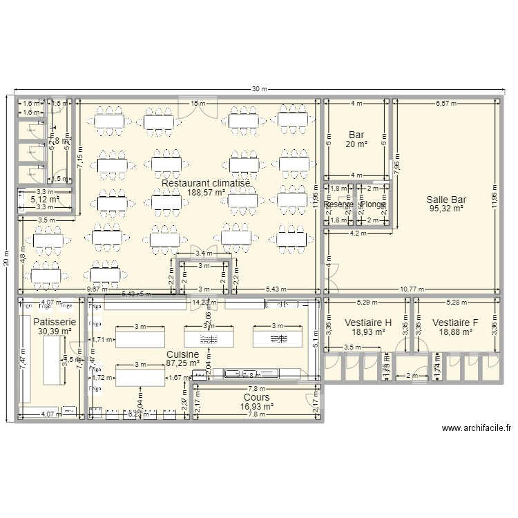 Hôtel Diamarek: nouveau resto 1. Plan de 24 pièces et 524 m2