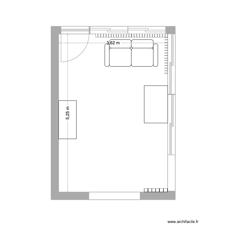 Véranda plan existant. Plan de 1 Pièce et 19 m² Véranda plan existant. Plan de 1 Pièce et 19 m²