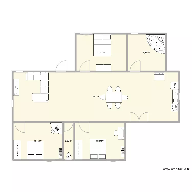 MAISON. Plan de 6  et 95 m²
