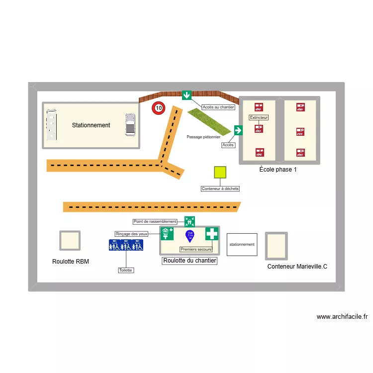 ecole. Plan de 11  et 20 m²