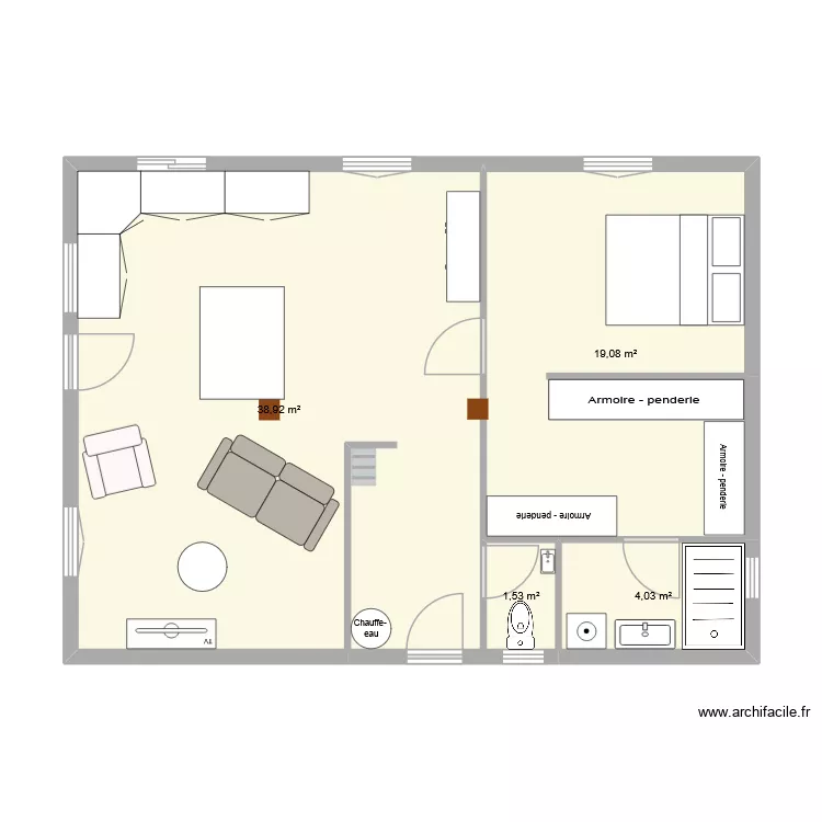 huguet castets. Plan de 4  et 64 m²