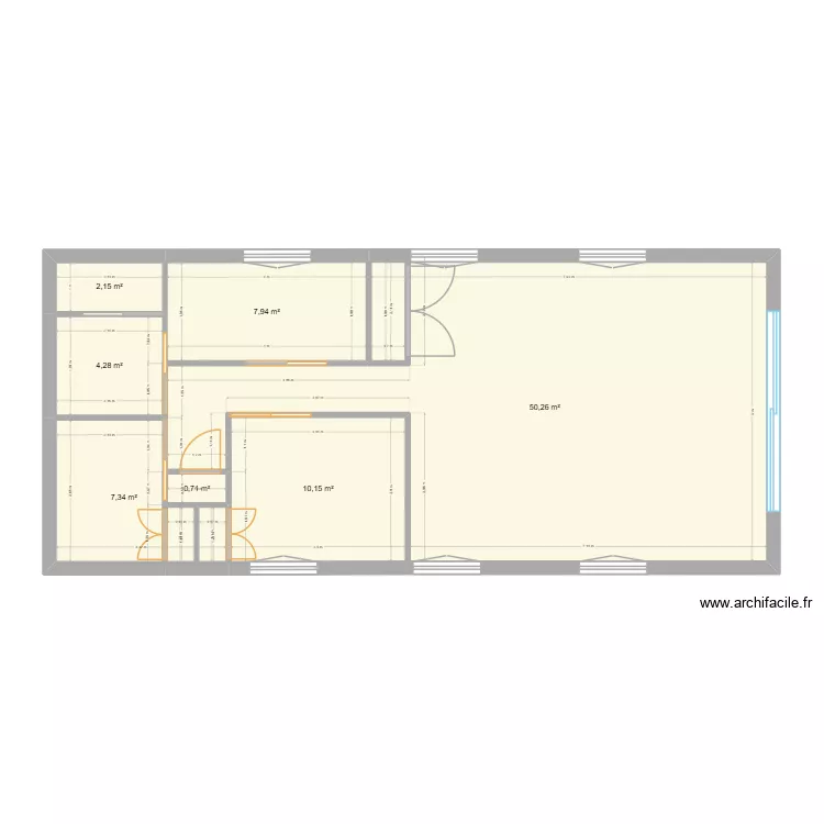 Montferrat - Dependance V2. Plan de 7  et 83 m²