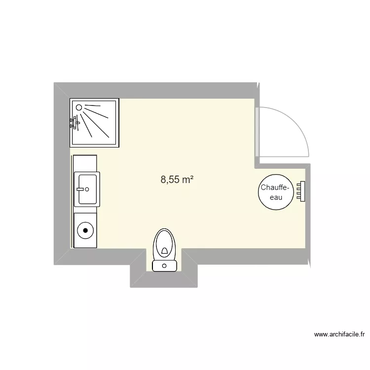 Christine. Plan de 1  et 9 m²