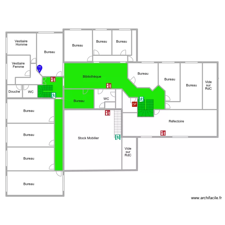 Agence Toulouse R+1. Plan de 