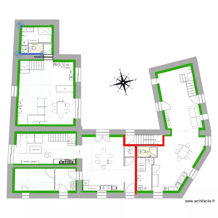 Bou&eacute;e - Estuaire - Mairie. Plan de 10  et 197 m²