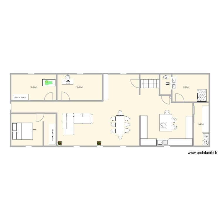 plan appart toit. Plan de 6 pièces et 123 m2
