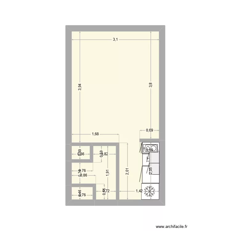 BAIE DES ANGES. Plan de 4 et 18 m² BAIE DES ANGES. Plan de 4 et 18 m²