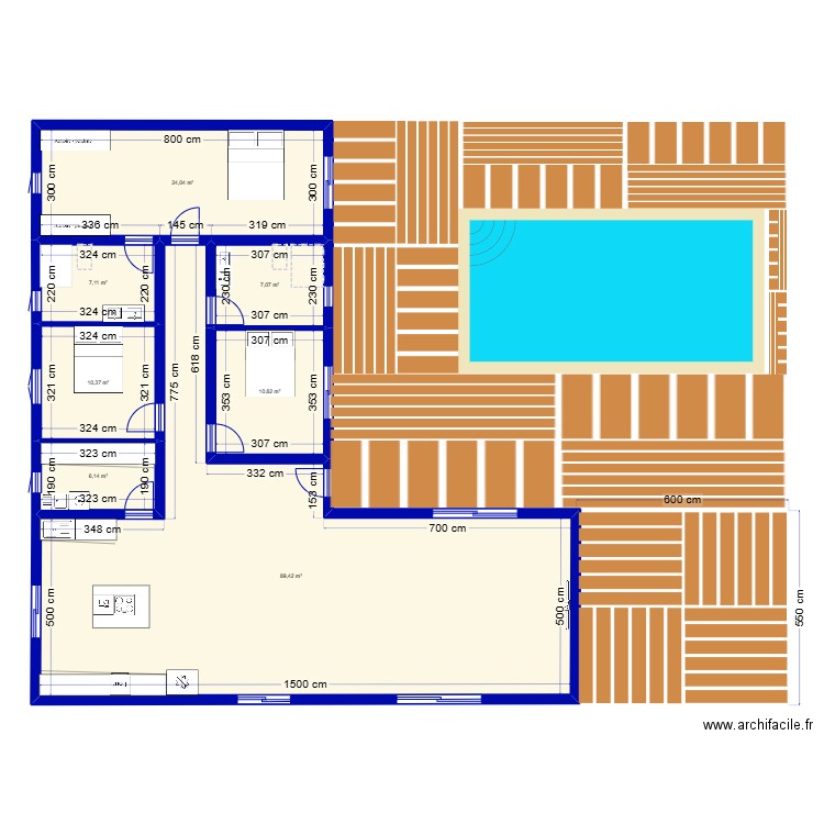 maison espagne. Plan de 7 pièces et 155 m2