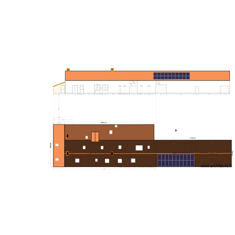 Plan de Masse La loge Façade av mod.. Plan de 3 pièces et 188 m2