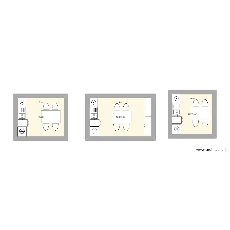 SDP charpennes. Plan de 3 pièces et 24 m2