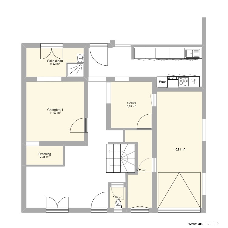 montfermeil aménagement cuisine 1 . Plan de 0 pièce et 0 m2