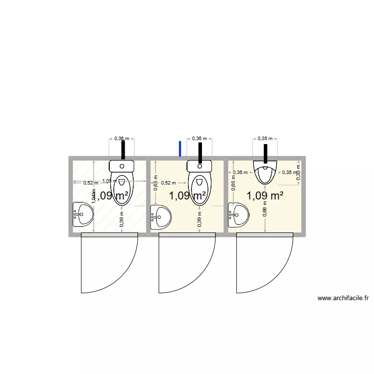 cabine trio CEA. Plan de 