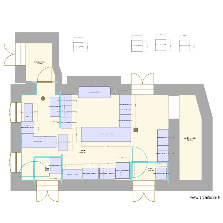 Office de restauration - 31-03-2025. Plan de 5 pièces et 62 m2