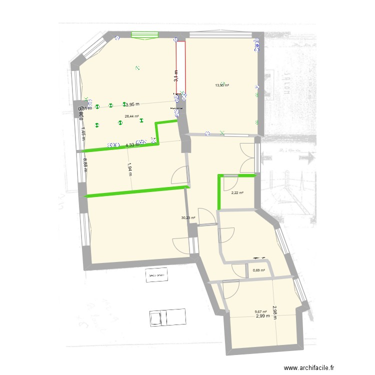 19 PORO 3. Plan de 6 pièces et 85 m2