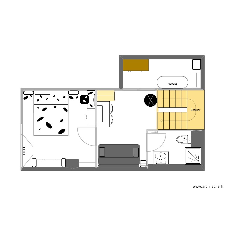 Mt 2 M. Plan de 5 pièces et 29 m2