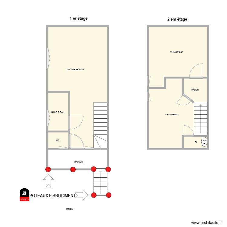 KACKI am. Plan de 7 pièces et 54 m2