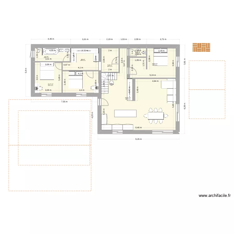 Maison Plan Elza. Plan de 7 et 112 m² Maison Plan Elza. Plan de 7 et 112 m²
