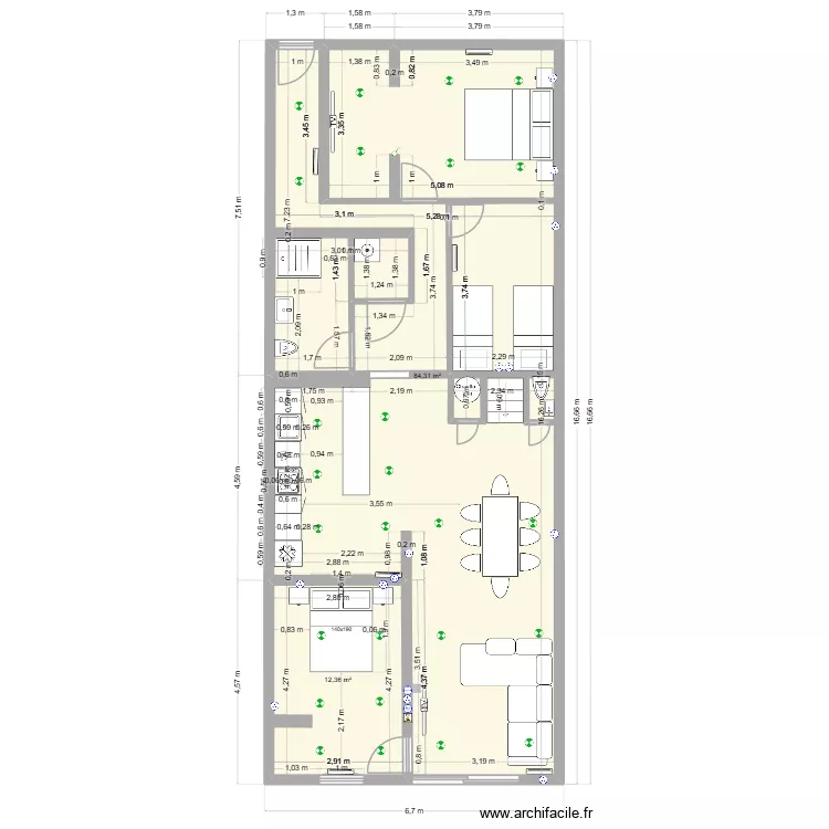 Stains G&eacute;n&eacute;ral. Plan de 2  et 97 m²