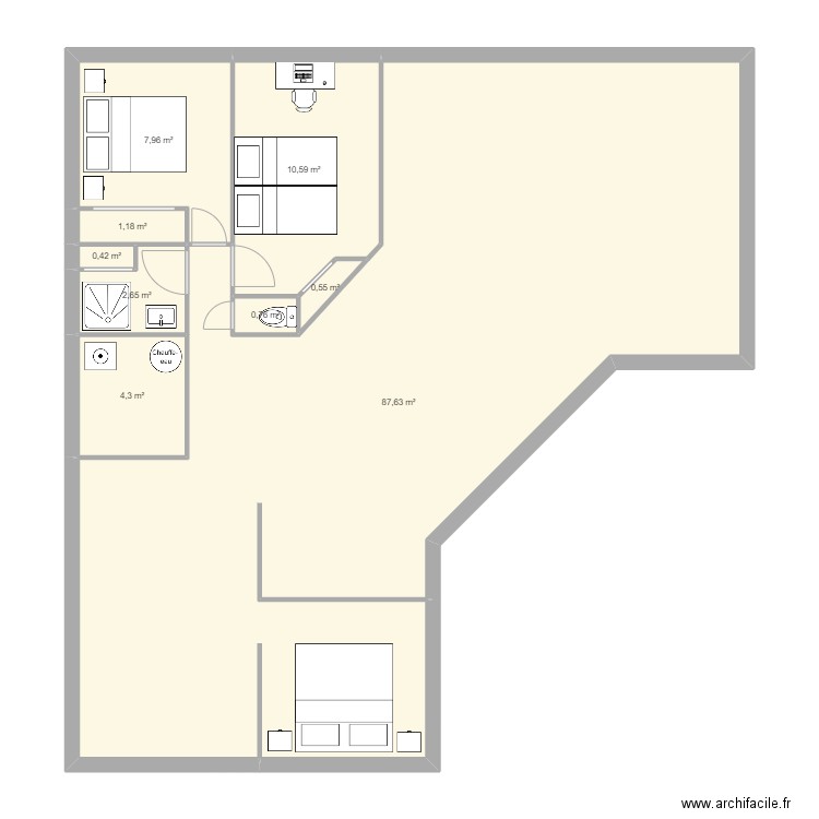 plan n5. Plan de 9 pièces et 116 m2