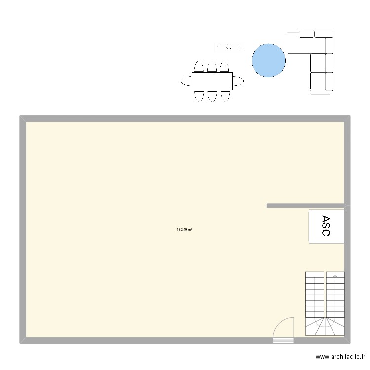 la campagnette. Plan de 3 pièces et 270 m2