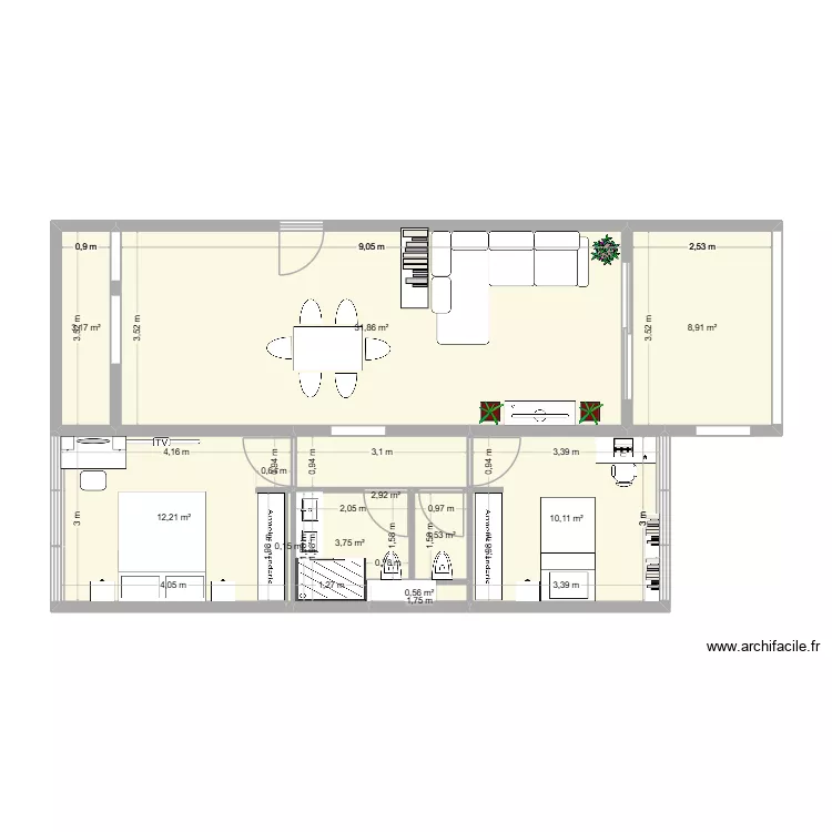 Emmaus. Plan de 10  et 75 m²